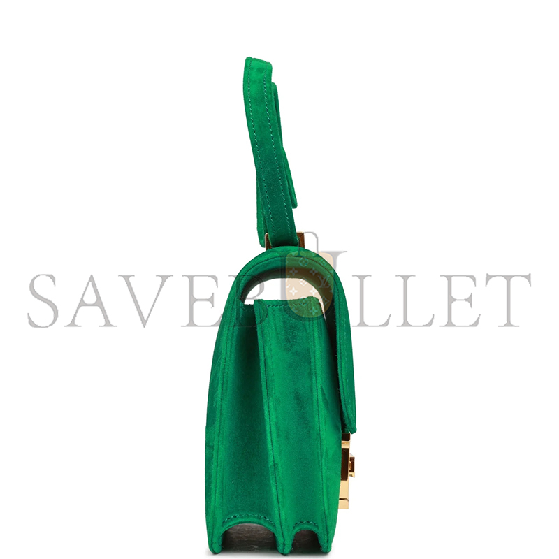 HERMES MASTER CONSTANCE 18 CACTUS DOBLIS SUEDE GOLD HARDWARE (18*15*4cm)